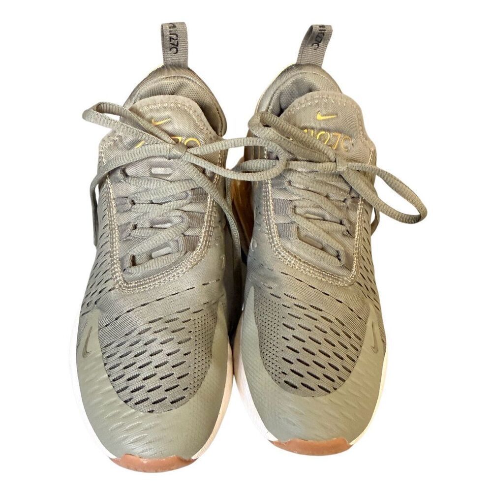 Nike Air Max 270 Women's Athletic Shoes Dark Stucco w/Metallic Gold Sz. 7